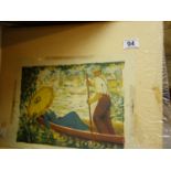 Tom Davison, watercolour on paper Male and Female in Gondolier, signed and dated 52' and 1 other