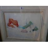 Tom Davison, Framed and glazed watercolour of a reclining naked boy, signed and dated 76' 24" x 16"