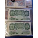 Collection of English bank notes, 10 shillings, £1, 2 x John Bradbury £1's