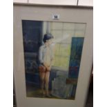 Tom Davison, Framed and glazed watercolour, marked Male in artist studio 14" x 22"