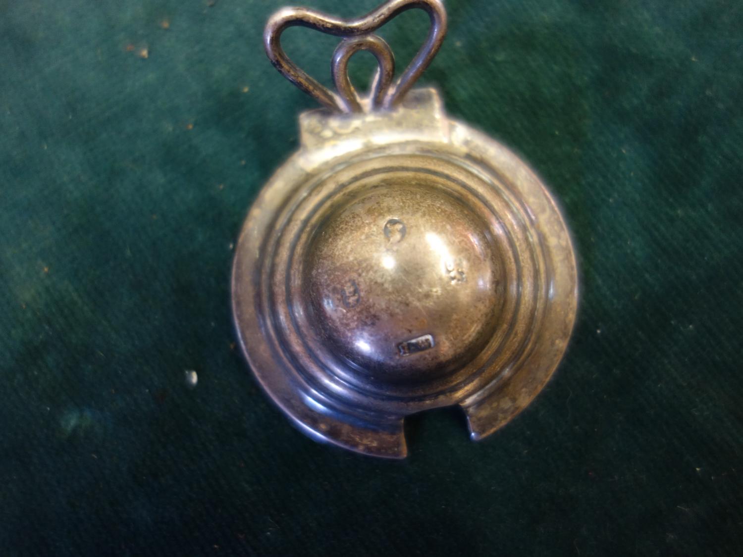 Interesting Georgian period glass based and SILVERtopped mustard or salt pot and lid, makers mark IW - Image 2 of 3