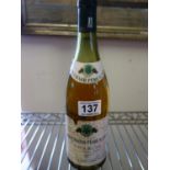 Single bottle of Chablis 1983, Bouchard Pere Fils, high on shoulder