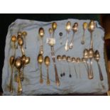 assorted SILVERh/m spoons various size and dates including Georgian and 10 other SILVERplated or