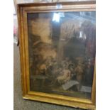 19c gilt framed black and white print on canvas in original period frame, entitled Epaminondas,