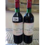 2 x bottles of 1981 Chateau Lynch Bages, Grand Cru Classe Paulliac, capsules, levels and labels in