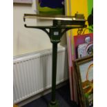 Vintage set of former British Rail? weighing scales and weighs up to 24 stone with brass highlights,