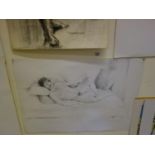 Tom Davison 3 x pencil sketches of naked men each one signed, c1960,1965