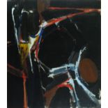 Adrian HEATH (British 1920 - 1992) Black and Lemon Abstract, Oil on canvas, Signed and dated '60