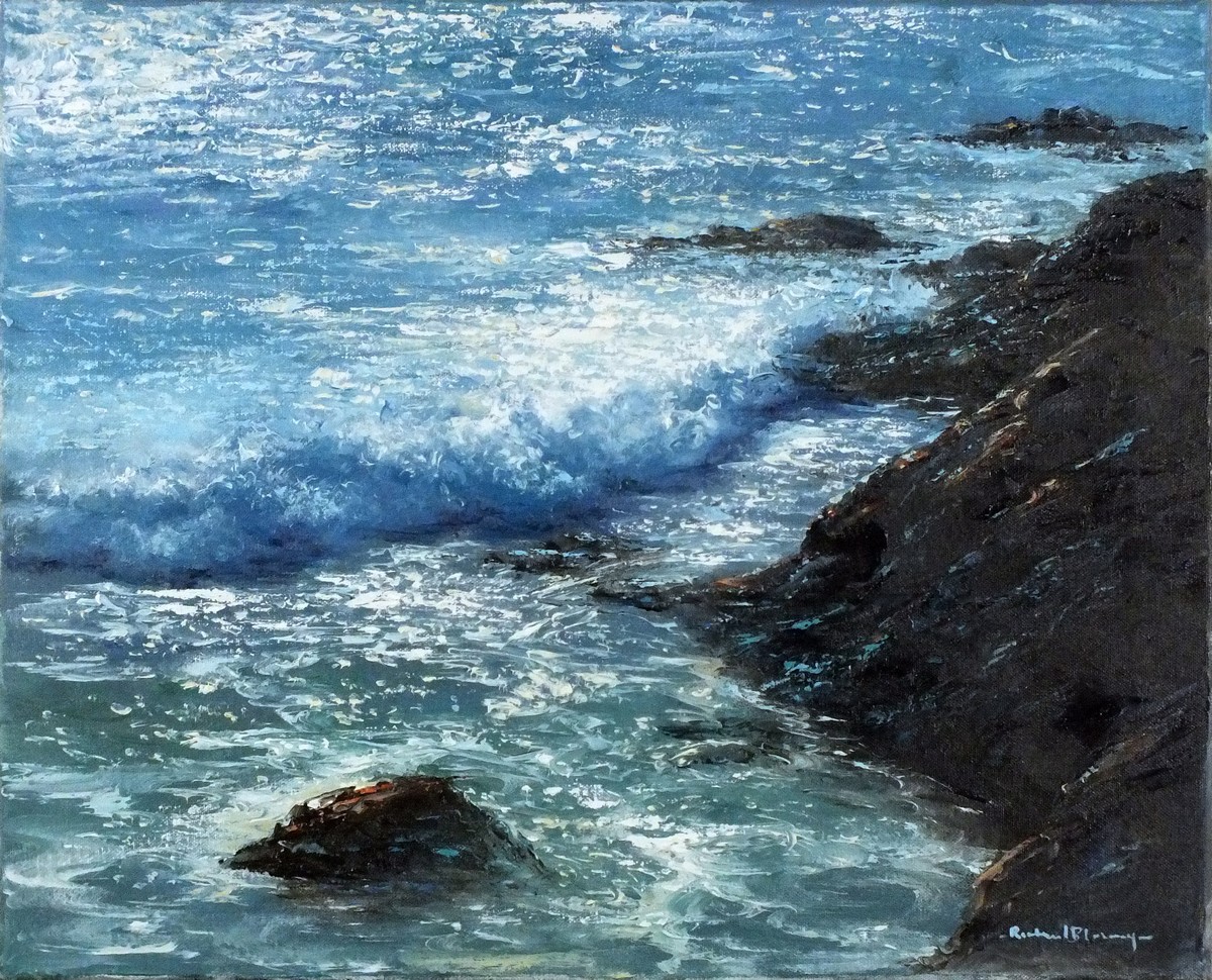 Richard BLOWEY (British b. 1948) Sun of Sea- a Cornish cove, Oil on canvas, Signed lower right, 15.