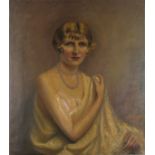 L* R* FINN (British 20th Century) Wynn Berry - three - quarter length portrait, Oil on canvas,