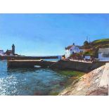 Jeremy SANDERS (British b.1969) 'Porthleven Shimmer', Oil on board, Signed & titled verso, Signed