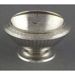 A silver pedestal Bon Bon dish Barnards, London 1872, with lobed and scrolled engraved decoration