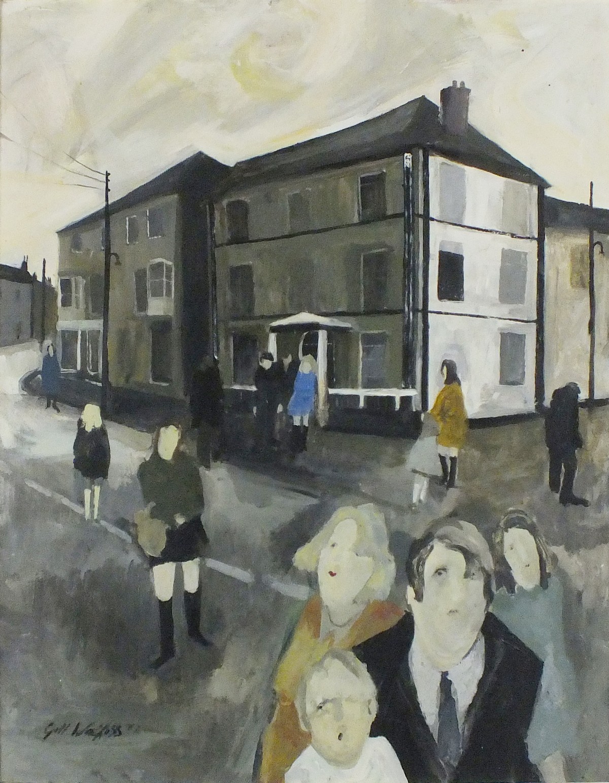 Gill WATKISS (British b. 1938) 'Commercial Hotel St. Just', Acrylic on board, Titled on printed
