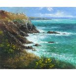 Richard BLOWEY (British b. 1948) Pisky Cove, Oil on canvas, Signed lower left, 15.75" x 20" (40cm