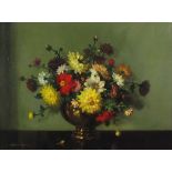 Vernon de Beauvoir WARD (British 1905 - 1985) Still Life of a Bowl of Summer Flowers, Oil on canvas,
