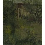 Pat ALGAR (British 1939 - 2013) 'Overgrown Garden', Oil on board, Signed & titled verso ,  21.75"