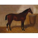 Attributed to Walter HARROWING (fl. 1875-1904) Bay Horse in a Loose Box, Oil on canvas, Signed and