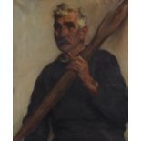 Student of Stanhope Alexander FORBES (1857-1947) Old Salt - portrait of a man holding an oar over