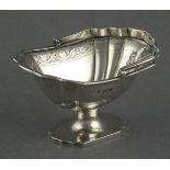 A swing handled Bon Bon basket London 1901, of shaped rectangular form on pedestal base and