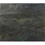 Andrew HARDWICK (British b.1961) 'Heavy Mist, South Moor and Cows', Mixed media on board, Signed &