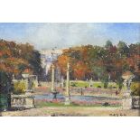 Mary Stewart GIBSON (20th Century British School) Place de la Concorde Gardens Paris, Oil on canvas,