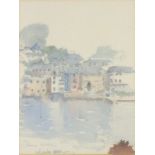 John MILLER (British 1931-2002), 'Salcombe' - Vignette View of the Harbour , Watercolour, David