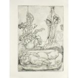 Lionel Miskin (British 1924 - 2006) Minos and Pasiphae, Etching, Signed and dated '97 in pencil,