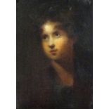 19th Century English School, Head and Shoulder Portrait of a Young Woman, Oil on canvas, 6.75" x 4.