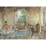 Sir William Russell FLINT (British 1880-1969) 'Lavoir, La Bastide',  Limited edition coloured print,