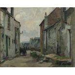 John Anthony PARK (British 1880-1962) Horse & Cart - street scene St Ives, Oil on canvas, Signed,