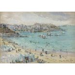 William Edward RILEY (British 1852-1937) Porthminster Beach and the Harbour, St.Ives, Cornwall,