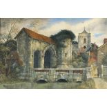 James Lawson STEWART (British 1829-1911) Waltham Abbey, Watercolour, Signed lower left, 20" x 30" (