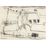 Julian DYSON (British 1936 - 2005) 'Penwithis' (sic), Pencil and charcoal, Signed titled and