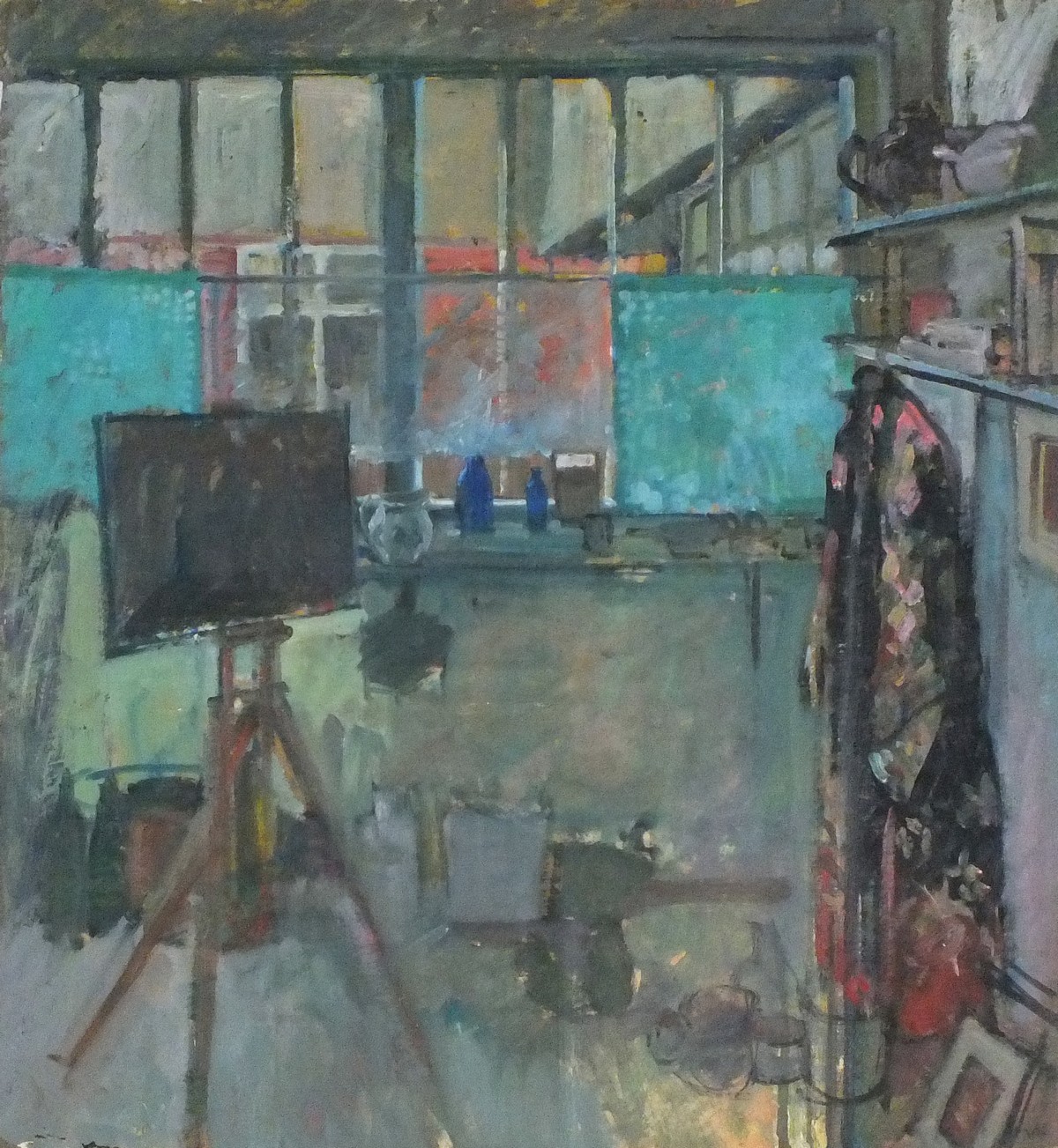 Pat ALGAR (British 1939 - 2013) The Artist's Studio - Porthmeor Road (St. Ives), Oil on board,