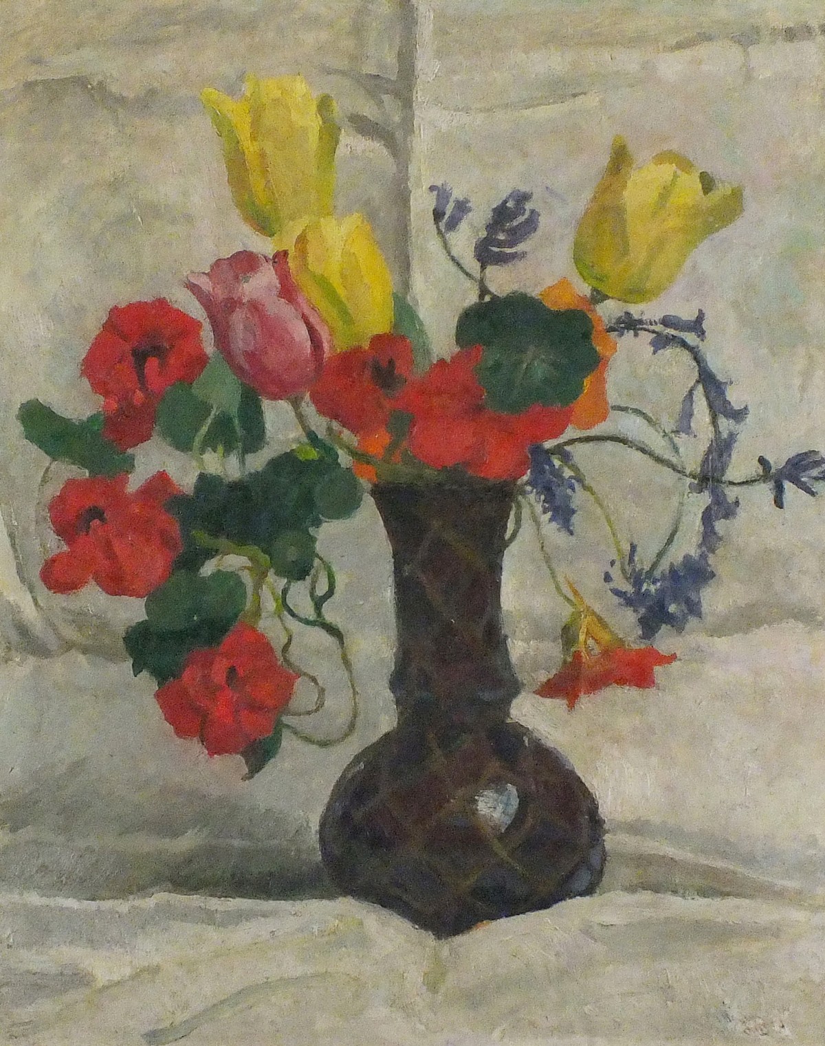 John Anthony PARK (British 1880-1962) Still Life - Flowers in a Vase, Oil on board, Indistinctly