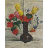 John Anthony PARK (British 1880-1962) Still Life - Flowers in a Vase, Oil on board, Indistinctly