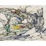 N* Smith (20th Century British School) Ethereal Landscape,  Mixed media - ink & gouache,  Signed &