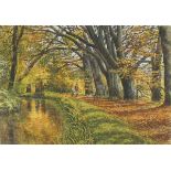 John STADDON (British b. 1946) 'Autumn on the Tavistock Canal', Pastel, Signed & titled on label