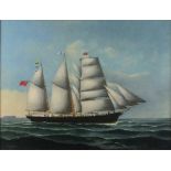 Heinrick Andrea Sophus PETERSEN & Peter Christian HOLM British Merchant Vessel in Full Sail, Oil