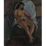 Marjorie SHERLOCK (British 1897-1973) Portrait of a dozing Female Nude, Oil on canvas, Portrait of a