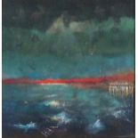 Richard L. HALL (British b.1951) 'End in Sight, Newlyn Nocturn', Mixed media, Titled verso, Signed