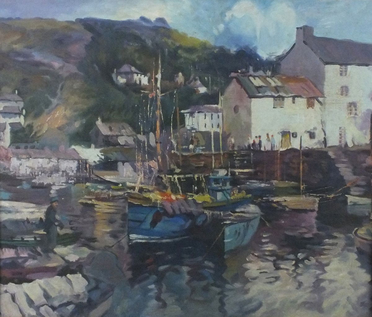 20th Century British School, Harbour Scene, Oil on canvas, 19.5" x 23.75"