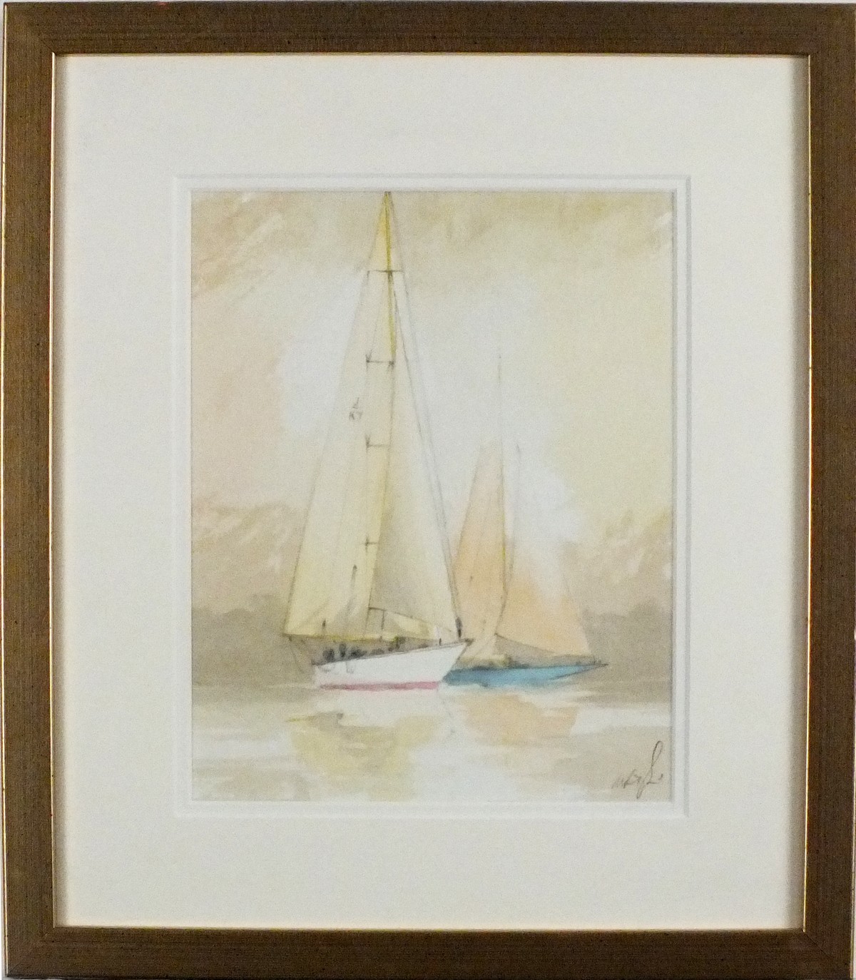 Frank TYHURST (20th/21st Century British School)  'Js in the Mist' (J Class Yachts) , Watercolour, - Image 2 of 3
