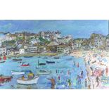 Linda WEIR (British b.1949) 'Such a Perfect Day St Ives Summer 2013', Oil on canvas, Inscribed