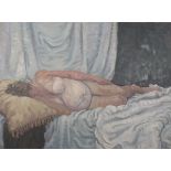 Sheila TIFFIN (British b.1952) Sonia Resting, Oil on canvas, Signed lower right, Copy of original