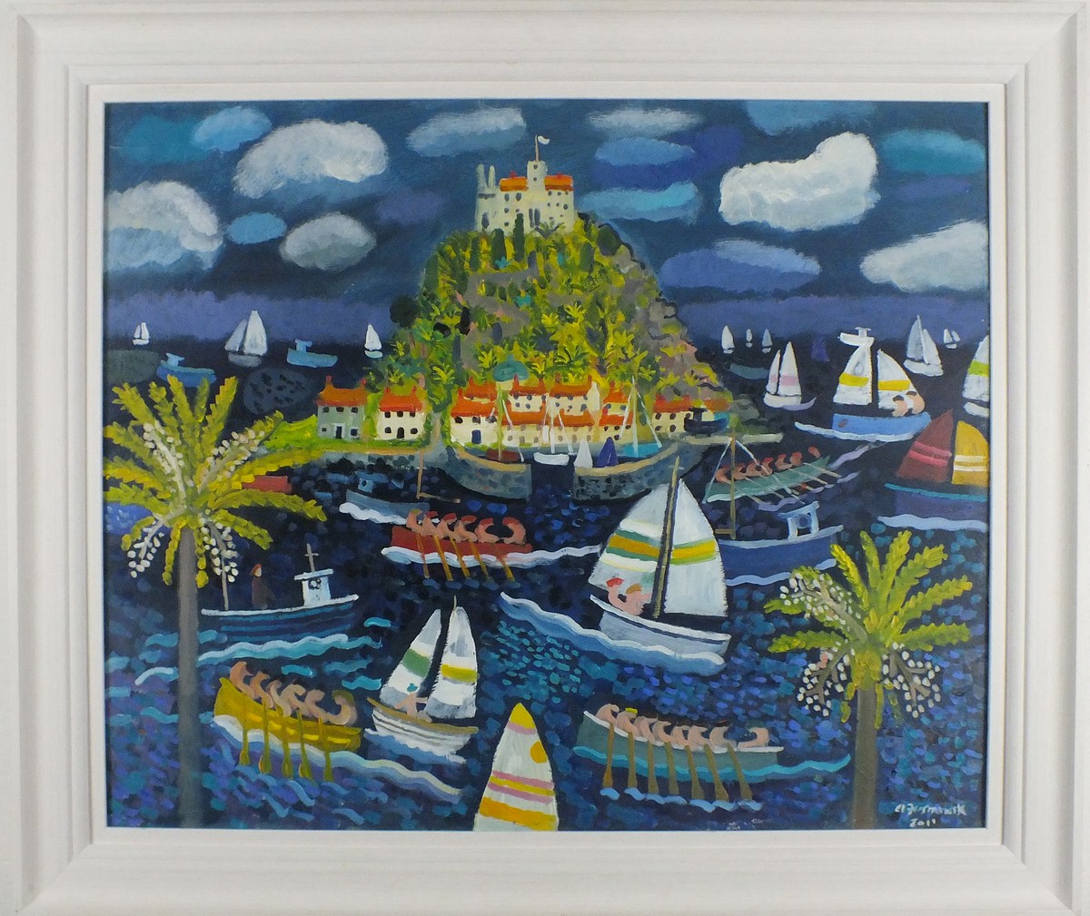 Alan FURNEAUX (British b.1953) 'Racing Round the Mount' - Boats by St.Michael's Mount Marazion, - Image 2 of 2