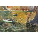 Arthur Royce BRADBURY (British 1892-1977) Boats in the Harbour, Watercolour, 6.75" x 9.75" (17.1cm x