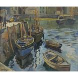 Robert Sydney Rendle WOOD (British 1894-1987) West Country Harbour, Oil on canvas, Signed lower