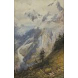 Arthur Powell MAY (British 1824-1900) 'The Monch & Eiger...'- Swiss Alpine Landscape ,