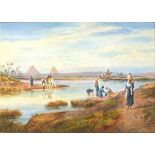 Frederick GOODALL (British 1822-1904) Water Carriers on the Nile, Watercolour, Signed with